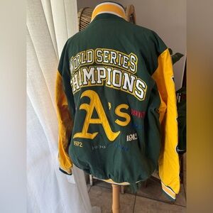 Vintage-Style Oakland‎ Athletics World Series Champions Jacket MLB Genuine merch